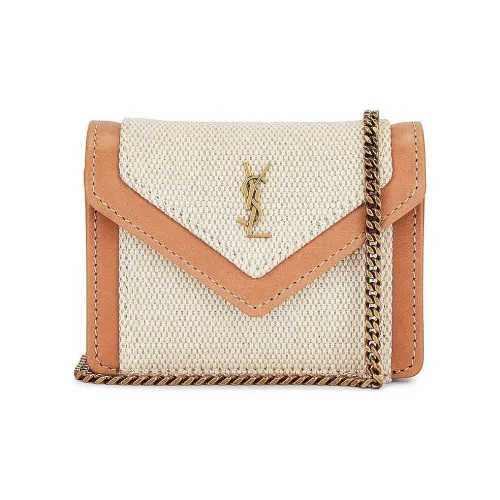 SAINT LAURENT Телячья кожа отделка сумка через плечо сумка на плечо женская бежевый и коричневый