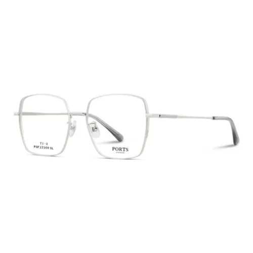 PORTS Титановый сплав Нерегулярная форма Оправа для очков Унисекс Серебряный