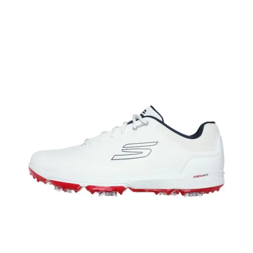 Skechers Устойчивый к истиранию Дышащая Низкая Обувь для гольфа Мужская Белая и Синяя