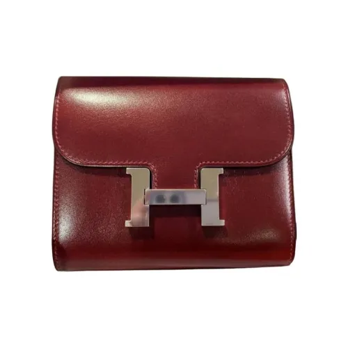 HERMES Constance Slim Коробка Телячья кожа Кошелек Женские 55Rouge H HERMES Красный