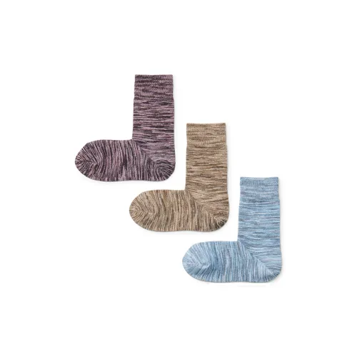 Muji 3 шт Смешанный цвет Женские носки MID до икры