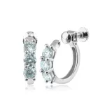 Три-дриль Лошадь Бренд Синие серьги без отверстия, одна пара