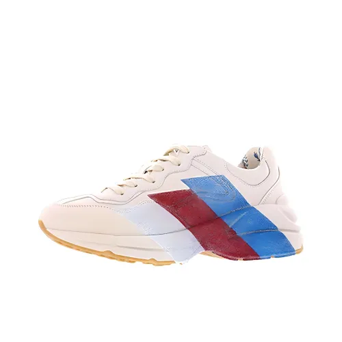 GUCCI Rhyton Амортизация Низкий Топ Толстая Подошва Кроссовки Женские Белые Красные Синие