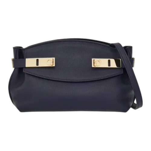 Ferragamo Телячья кожа Сумка через плечо Женская Полночный синий