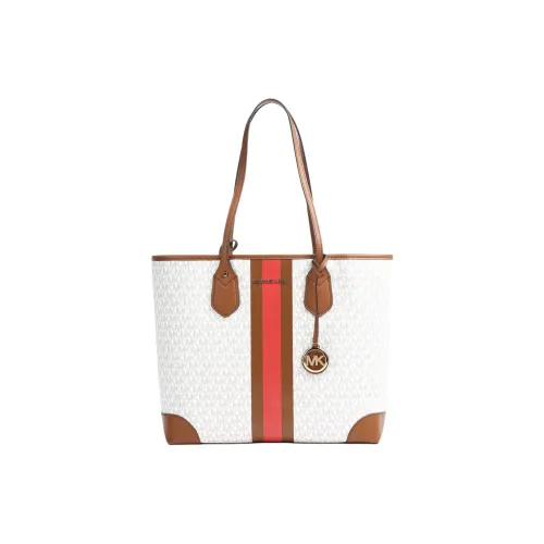 MICHAEL KORS ЭВА Холст Тоут Сумка Сумка для покупок Сумка Женская Желудь Коричневый Коралловый Красный Белый
