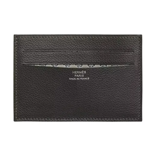 HERMES Citizen Twill Evercolor Коровья кожа Держатель для карт Мужской Черный