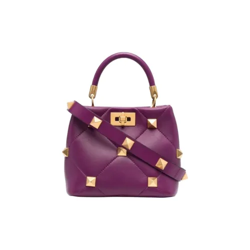 Valentino Roman Stud Овечья шкура Сумка через плечо Сумка Маленькая Женская Красный сливовый