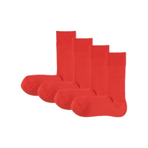 MUJI 4 пачки красные мужские носки MID до икры