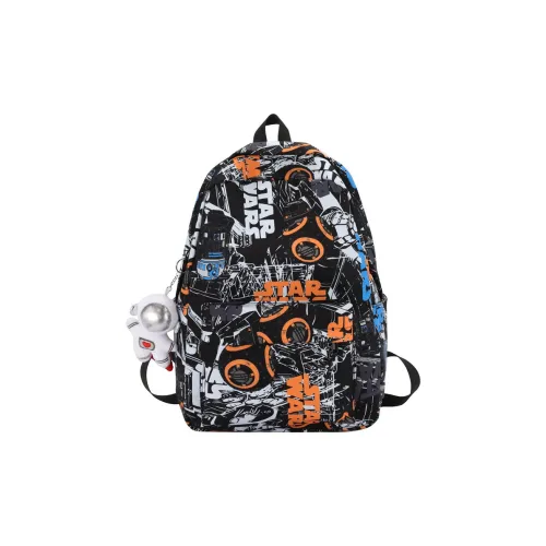 MOK Nylon Backpack Unisex Black Blue White Orange White