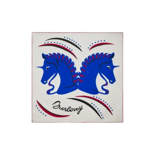 Шарфы из шелка с узором тутового дерева Burberry Женские Белые