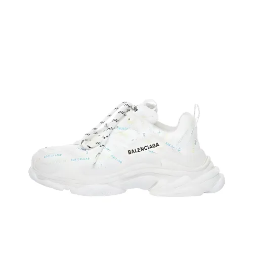 Balenciaga Triple S Low Топ Толстая подошва Кроссовки Мужские Белые