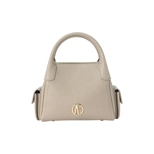 VANESSA HOGAN Сумка из крупнозернистой текстуры коровьей кожи одно плечо женский слоновая серый