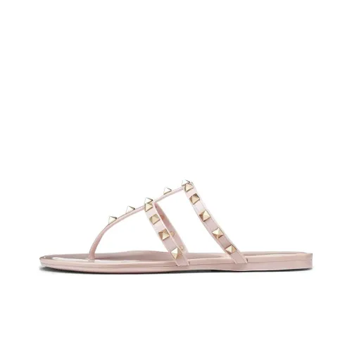 Valentino Rockstud Заклепки Шлепанцы Женские Нюдово-розовый