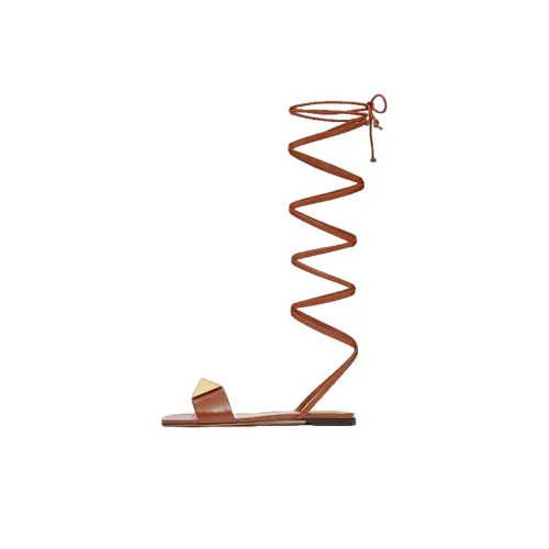 Valentino One Stud One Strap Sandals Women's Brown