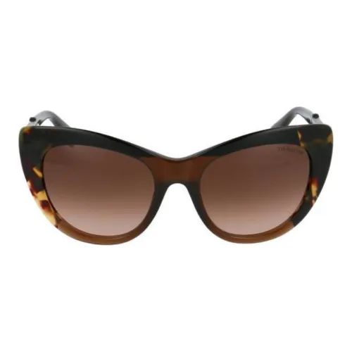 TRUSSARDI Ацетат Кошачий глаз Солнцезащитные очки Женские Коричневый