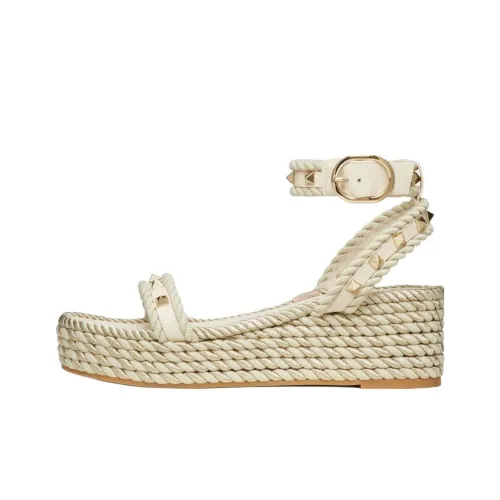 Valentino Rockstud One Ремень Сандалии 4,5 см Женские Светлый Айвори