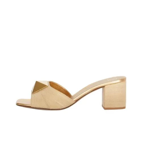 Valentino One Stud Слипоны Женские Бежево-желтые