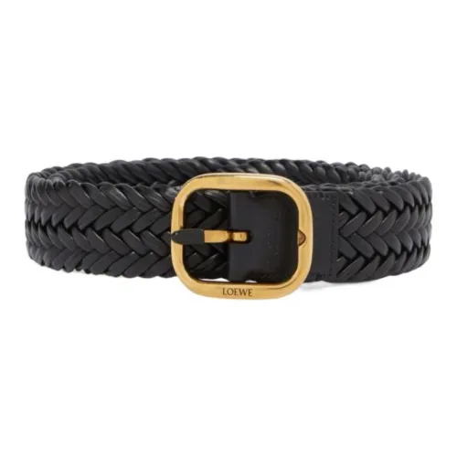 LOEWE Ткани вязаные Украшение Телячья кожа Кожаные ремни Женские Черный