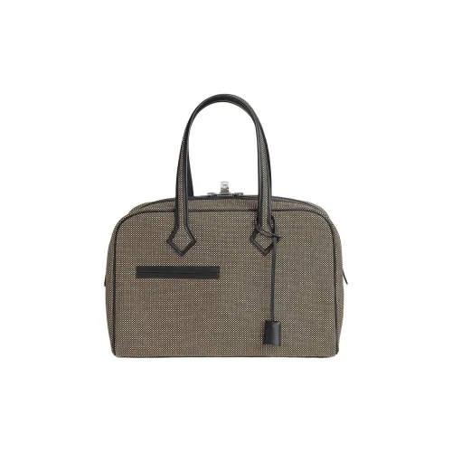 HERMES Viking Quadrille Холст с Swift Телячья кожа Victoria Сумка Женская Коричневый