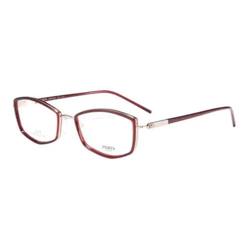 PORTS Титановый сплав Литье под давлением Нерегулярная форма Оправы для очков Женские Бордовый