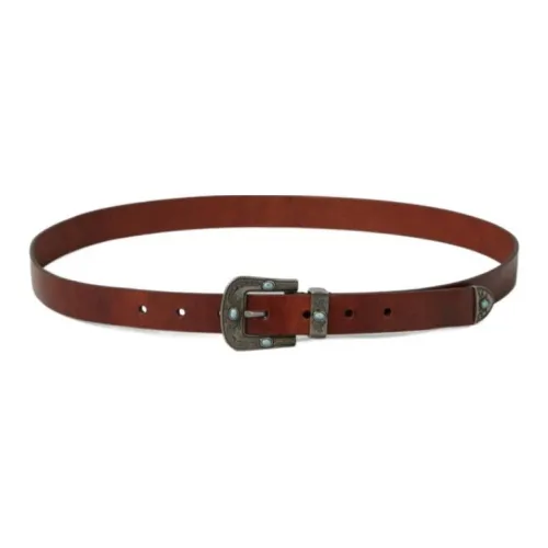 BRUNELLO CUCINELLI Логотип Идентификация Кожаные ремни Мужской Коричневый