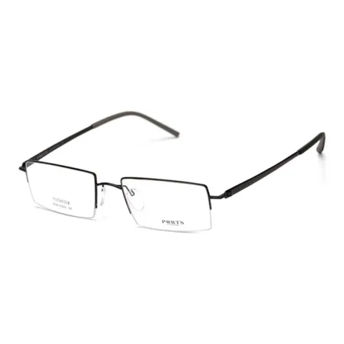 PORTS Титан Прямоугольные Оправы для Очков Мужские Черные
