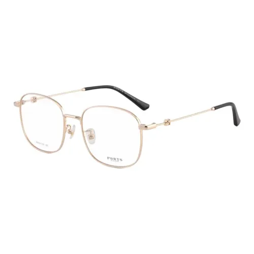 PORTS Alloy Square Eyeglass Frames Women's Gold