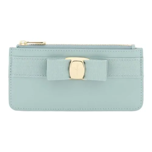 FERRAGAMO Телячья кожа Монета Кошелек Стандартный Женский Светло-синий