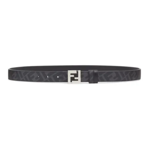 FENDI Letter C Print Design Leather Belts Men's Black Width 3,5CM FENDI Дизайн с буквой C кожаные ремни мужской черный ширина 3,5 см