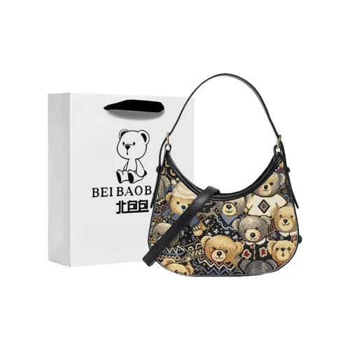 North Pack Холст Плечевая сумка Сумка Стандартная Женская Полуночный черный Бежевый Абрикос