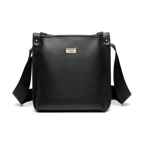 SEPTWOLVES Сумка через плечо из коровьей кожи курьерская сумка QPL стандартная мужская черная