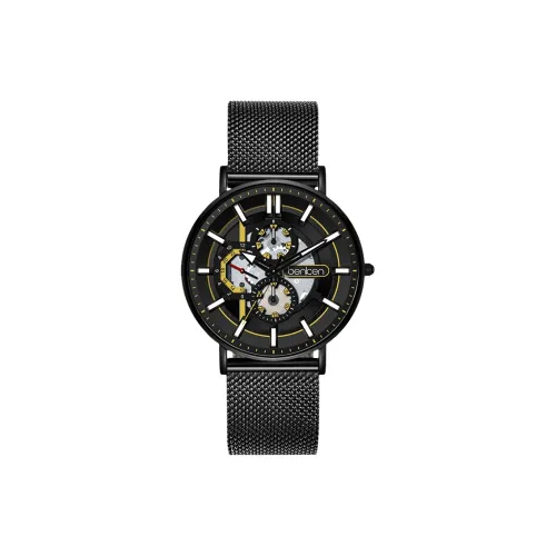 BENKEN Trendy Limitless Collection Mechanic Кварцевый механизм Нержавеющая сталь Ремешок Часы Мужские Часы Черепный циферблат