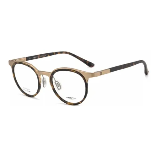 PORTS Титан Круглые Оправы для очков Мужские Черепаховый Золотой