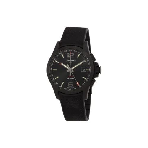 LONGINES Conquest Vhp Gmt Collection Кварцевый механизм Мужские часы Часы 43 мм Черный циферблат