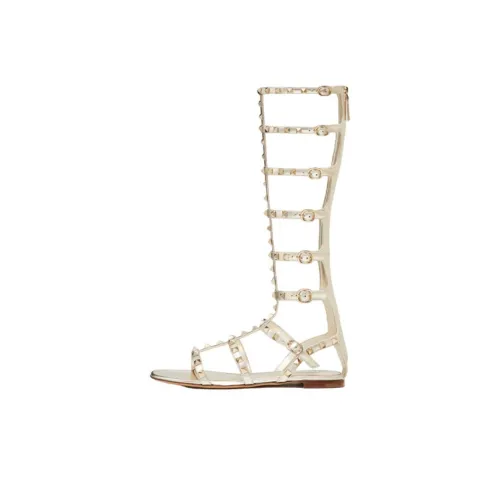 Valentino Rockstud Стильные Сандалии Женские Платина