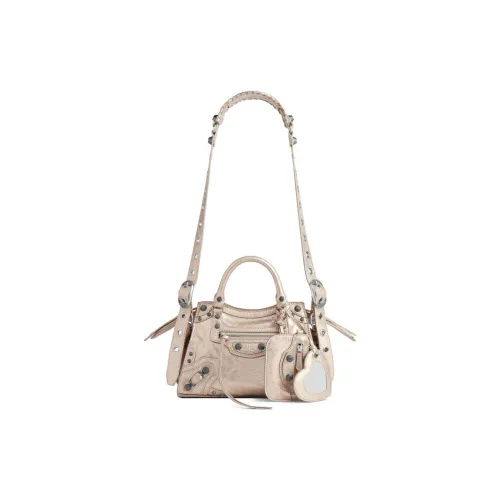 Balenciaga Neo Cagole Lambskin Одно Плечо Сумка Экстра Маленькая Женская Бежевая