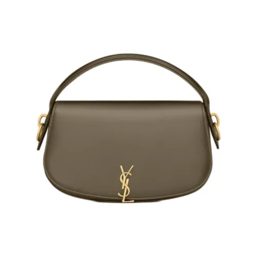 SAINT LAURENT Телячья кожа Портативная Сумка через плечо Сумка на плечо Стандартная Женская Темный Мускус
