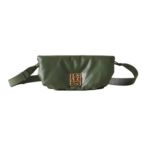 BORBONESE Cushion Наппа Телячья кожа Сумка через плечо Сумка на плечо Мини Женская Оливковый