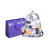 Фиолетовый и белый + премиум сумка для покупок.