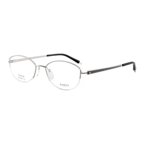 PORTS Титан Нерегулярная форма Оправы для очков Женские Серебряные
