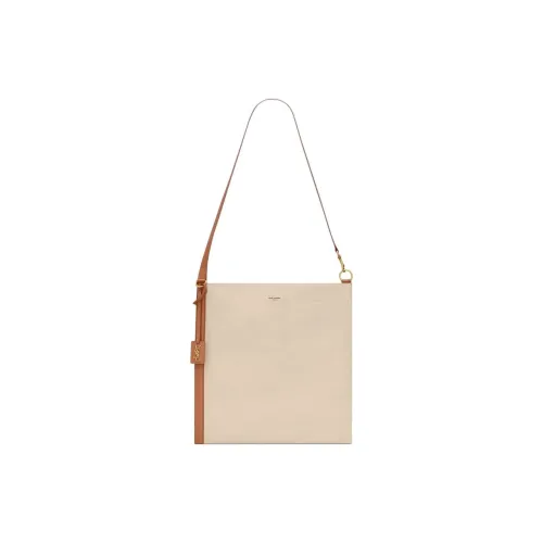 SAINT LAURENT Холст с кожей с хлопком и телячьей кожей тоут-сумка сумка для покупок сумка через плечо женская песочный