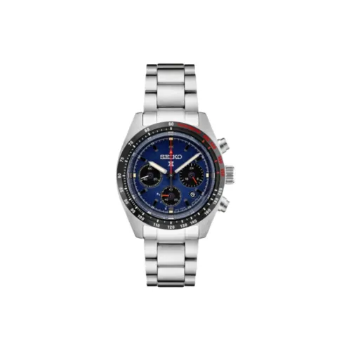 SEIKO Свет Кварцевый Механизм Нержавеющая Сталь Ремешок Часы 39 мм Мужские Часы Синий Циферблат