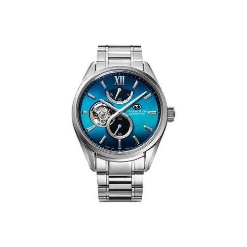 ORIENT M34 Collection Автоматический Механический Механизм Нержавеющая Сталь Ремешок Часы Мужские Часы Синий Циферблат