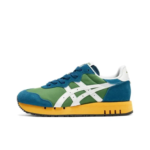 Onitsuka Tiger X Caliber Шокабсорберы Противоскользящие Устойчивые к истиранию Низкий Топ Повседневный Унисекс Синий Зеленый