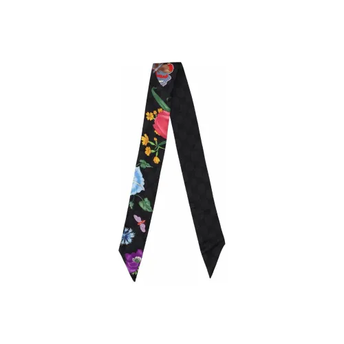 GUCCI Шелковые шарфы Женские Черный