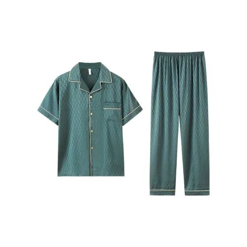 Qiao Ni Tong Мужской пижамный комплект Мужской темно-зеленый