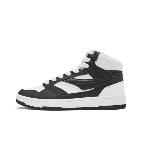 QIAODAN Скейтборд Кроссовки Высокие Черные/Белые Мужские