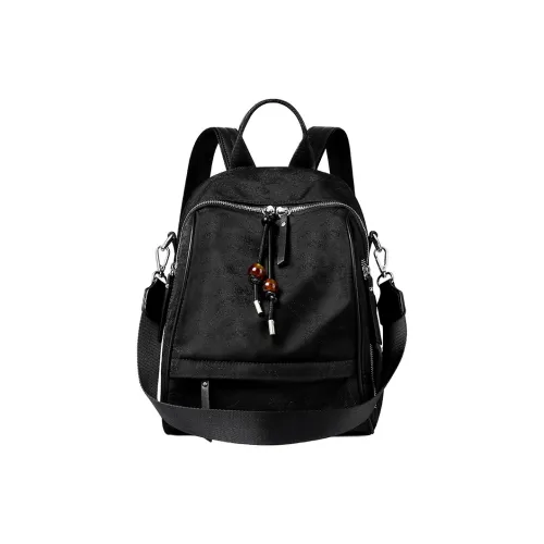 TUCANO Ткань с PU кожа Студенческий повседневный рюкзак Большой Women's Silver Черный