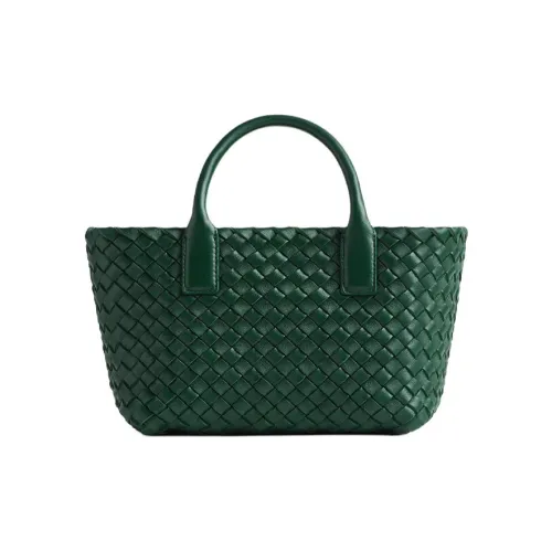 Bottega Veneta Lambskin Tote Bag с вставками из кожи сумка для покупок мини сумка женская жадеит зеленый