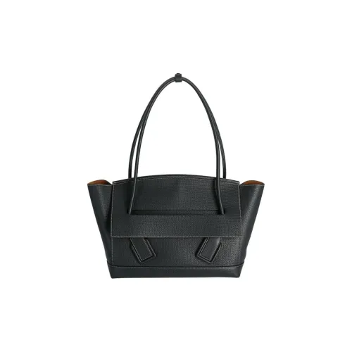 Bottega Veneta ARCO TOTE Series Телячья кожа Тоут Сумка Сумка для покупок Сумка Сумка через плечо Женская Черная